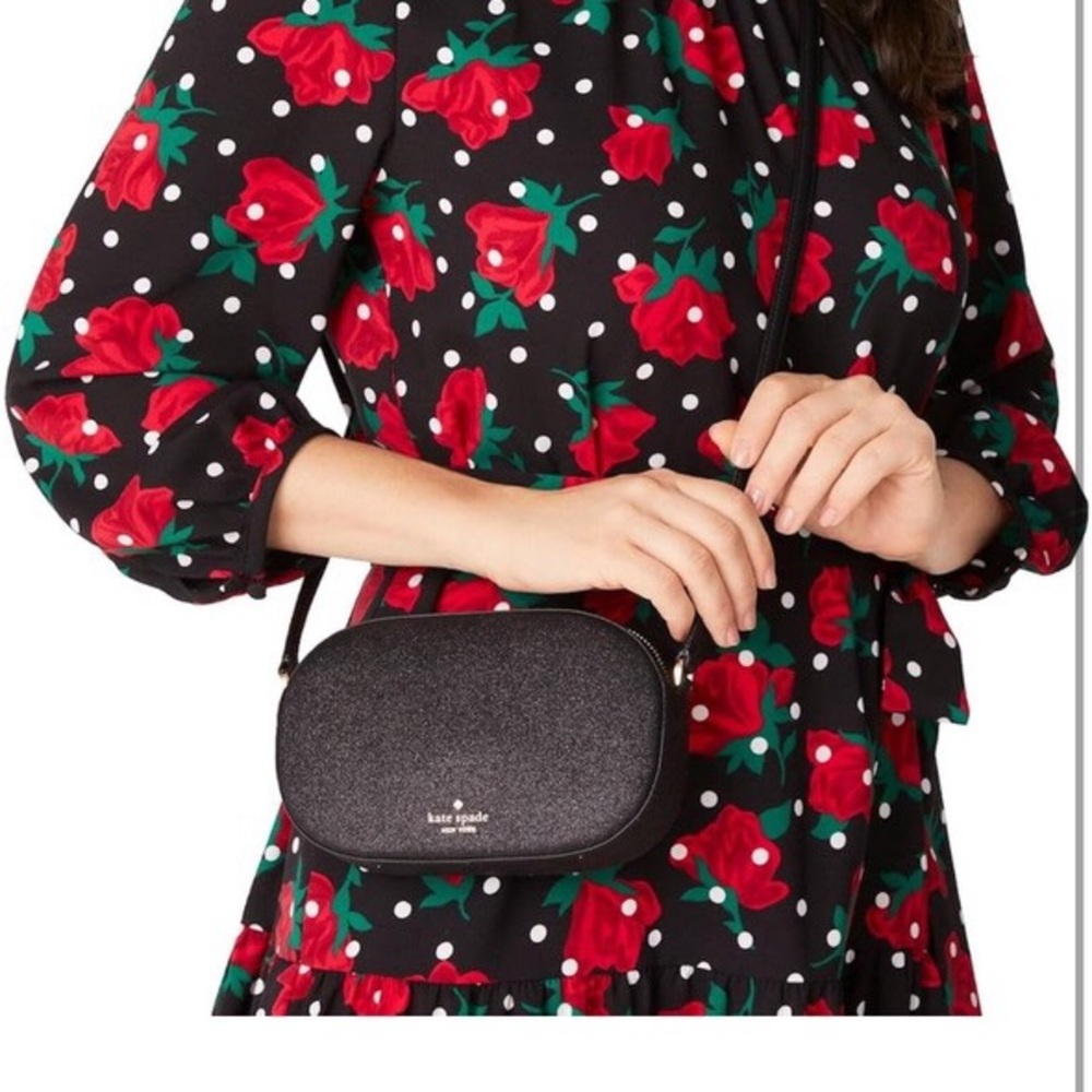 Kate Spade Glimmer Tinsel Oval Camera Crossbody Bag